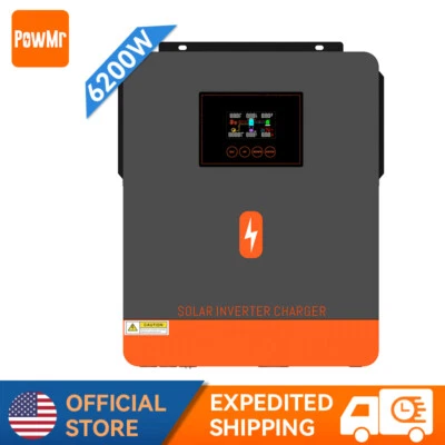 PowMr 6200W 48VDC Hybrid Inverter On/Off Grid 120A MPPT Solar Controller + WIFI