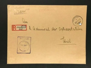 Correo de campaña certificado 592 Felpost número 230 - 13.3.1943 a Kiel - Imagen 1 de 2
