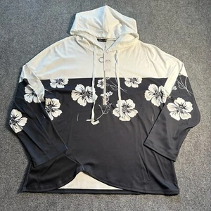 NEW Just Fashion Now Hoodie Womens Size XXXL Blue Floral Long Sleeve Pullover - Picture 1 of 13