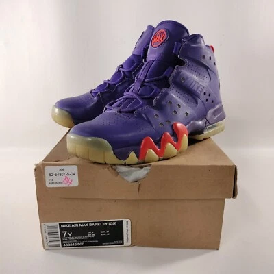 Nike Air Max Barkley Talla 7Y Court Purple Team Naranja 2013 Lanzamiento 488245-500 Foto 1 de 4