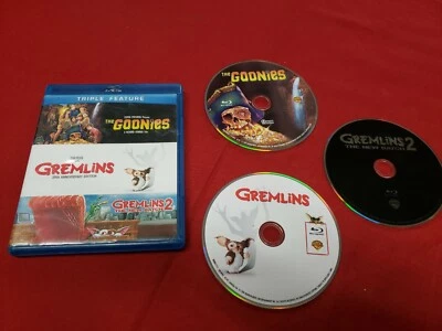 Goonies/Gremlins/Gremlins 2: Triple Feature (Blu-ray, 2013, 3-Disc set) GOOD - Image 1 of 2