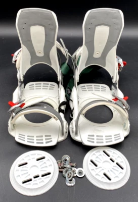 FIJACIONES DE SNOWBOARD DRAKE F50 SEÑORA TALLA MEDIANA HECHAS EN ITALIA BLANCO CON ROJO Foto 1 de 4