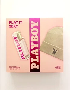 PLAYBOY PLAY IT SEXY Eau De Toilette + Beanie Mütze Wintermütze Geschenkset NEU - Bild 1 von 2
