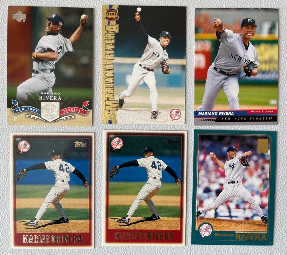 Lote de 6 cartas de Mariano Rivera. Yankees de Nueva York. Topps, hoja, cubierta superior, Pacífico Foto 1 de 1