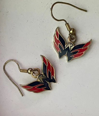 Washington Capitals Hockey Team Logo NHL Charm  Dangle Drop Earrings Set Cover