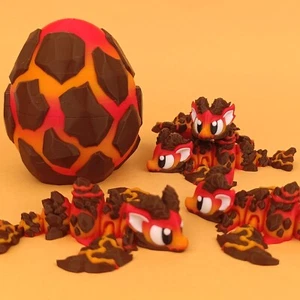 Mini dragón de lava con huevo de lava | Decoración de escritorio de fantasía y huevo de dragón coleccionable - Imagen 1 de 4