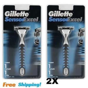 2X Gillette Sensor Excel Razor Twin Blades Manual Free Shipping - Picture 1 of 3