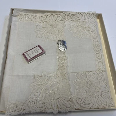 Pañuelo de boda vintage Desco encaje pañuelo marfil etiquetas originales etiquetas-3 piezas Foto 1 de 4