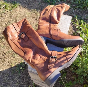 Naturalizer Comfort Brown Leather Tall Zip Riding Boot Women SZ 8M - Picture 1 of 2