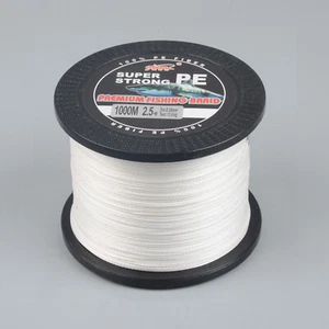 PE Braid Fishing Line Abrasion Resistant 30 40 45 50 60 70 80 85LB 1000M White - Picture 1 of 12