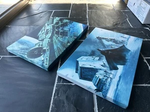 2x Star Wars Canvas Darth Vader AT-AT Millenium Falcon Hoth Stormtrooper - Picture 1 of 7