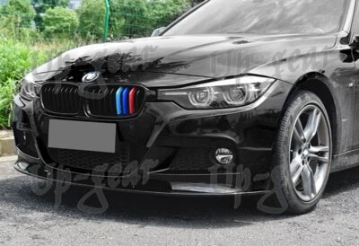 Para 12-18 BMW 3-Series M-Sport M-Tech F30 F35 pintado de preto para-choque dianteiro lábio - Imagem 1 de 4