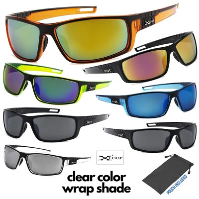 Gafas de sol para hombre Xloop marco de color transparente envolventes deportivas cara pequeña ciclismo golf  Foto 1 de 3