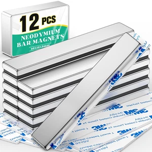 Strong Rare Earth Neodymium Magnets Heavy Duty Bar Magnets Double-Sided 12 Pack - Picture 1 of 11