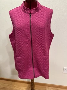 BLAIR Vest Braid design front pockets Women's Size L  Very Berry New - Picture 1 of 6