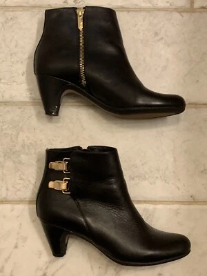 Sam Edelman Mujer 5 Negro Botines Cremallera al Tobillo Botines Cuero Negro Clásico Elegante Foto 1 de 4