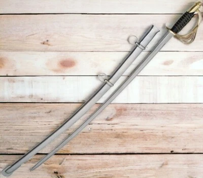 U.S. Model 1860 Light Cavalry Saber Sword 40" Stainless Steel + Scabbard - Image 1 of 4