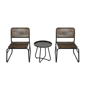 Patio Furniture Set 3 Piece Mixture Pattern PE Rattan Steel Frame And Modern Rou - Picture 1 of 12