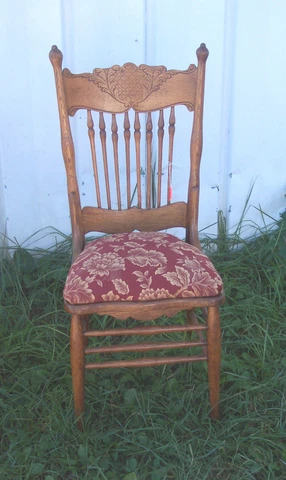 Quartersawn Oak Carved Back Side Chair / Dinette Chair / Desk Chair (SC140) Cover