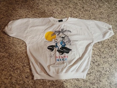 Vintage Miami Mice Parody Off White Half Sleeve Top 1980's *please read* - Image 1 of 4