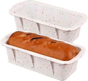 2 Pack Silicone Bread Loaf Molds, Nonstick Easy Release Silicone Loaf Pan - Picture 1 of 19