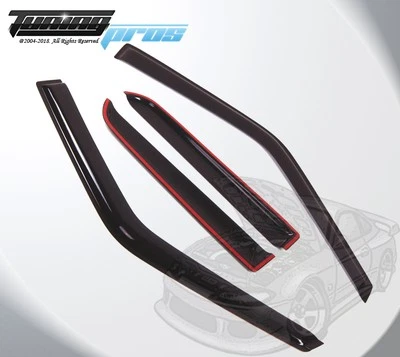 Dark Smoke Rain Visor Deflector 4pcs Out-Channel For Isuzu Rodeo 1991-1997 - Image 1 of 4