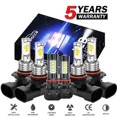 6X LED Headlights Head Lamps Fog Bulb For Chevy Silverado 1500 2500 HD 2003-2006 - Image 1 of 4