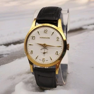 RARE VINTAGE MANSON MECHANICAL HANDWIND SWISS MADE ANTIMAGNETIC WATCH FOR PARTS  - Picture 1 of 10