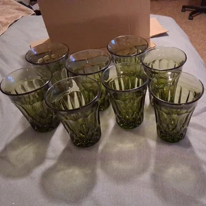 Noritake ~Perspective Green ~ 5" Glass Tumblers ~Set of 8 ~ 12oz ~ Beautiful - Picture 1 of 10