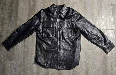 Кожаная мужская повседневная кожаная рубашка куртка пальто Pelle Studio Wilson размер большой - Изображение 1 из 4
