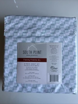 Juego de sábanas South Point Home Fashions Twin/Twin XL, 4 piezas HOUGHTON COMO NUEVO Nuevo con etiquetas Foto 1 de 3