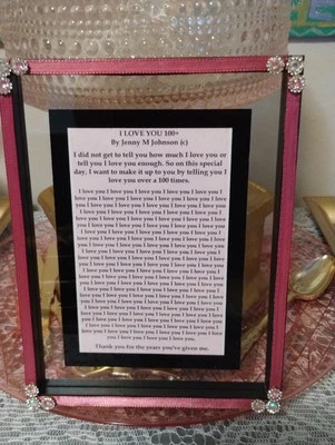 I Love You Framed Plaque Husband Wife Mother Gift Of Love BFF Valentine's Day  - Image 1 of 4