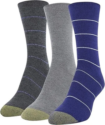 Paquete de 3 calcetines redondos GOLDTOE para mujer reales, gris jaspeado, carbón - talla 6-9 Foto 1 de 4