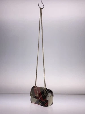 Vivienne Westwood Chain Shoulder Mini Bag Orb Logo Check Red White Leather - Image 1 of 4