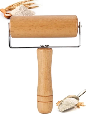 Non-Stick Wooden Pizza Rolling Pin Small Dough Roller for Pastry - Image 1 of 4