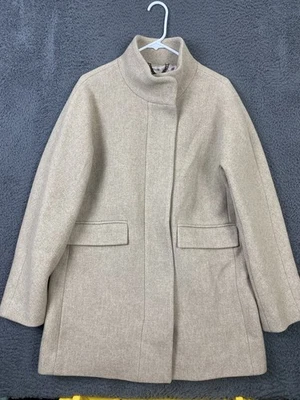 J Crew Womens Cocoon Coat Italian Stadium Cloth Nello Gori Beige Italian Size 12 - Image 1 of 4