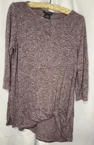 Maglia Chelsea & Theodore L rosa viola nero torsione orlo arricciato manica 3/4 - Foto 1 di 4