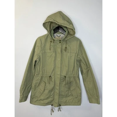 Chaqueta anorak militar safari utilitaria para mujer Banana Republic con capucha talla L verde Foto 1 de 4