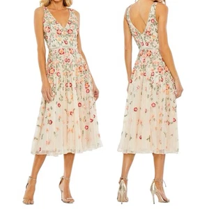 Mac Duggal Perlen Blumen A-Linie Cocktailkleid-Größe 8 NEU 5527 $ 598 - Bild 1 von 8