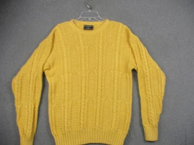 Suéter De Colección Preswick & Moore Para Hombre Medio Amarillo Algodón Tejido con Cable Años 80 Foto 1 de 4