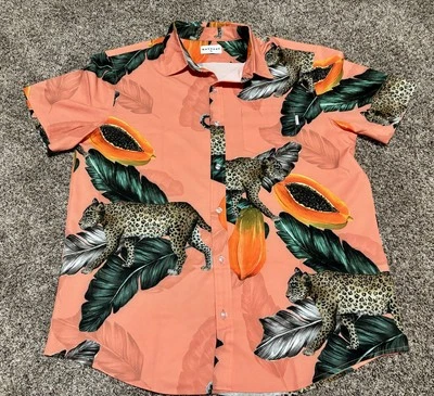 Camisa Mavrans Para Hombres Fruta Bomba Fin de Semana Vacaciones Verano Impermeable Talla XL Foto 1 de 4