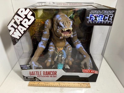 Star Wars Force Unleashed Battle Rancor 2007 con jinete Felucian y silla de montar Foto 1 de 4