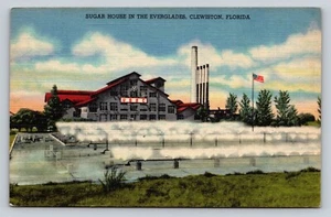 Vintage Postcard USSC Sugar House in Everglades Clewiston FL American US Flag - Picture 1 of 2