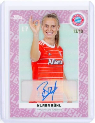 2022-23 Topps FC Bayern Munchen Team Set KLARA BUHL Auto Autograph Pink 13/49 - Image 1 of 2