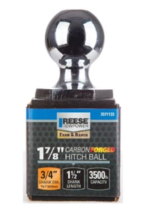 Reese 7071133 1-7/8 in. Chrome Interlock Hitch Ball, 1-1/2in Shank 3,500lb. Cap - Picture 1 of 2