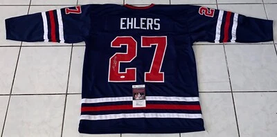 Nikolaj Ehlers Signed Autographed Winnipeg Jets Custom Hockey Jersey JSA - Image 1 of 2