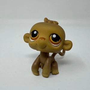 Littlest Pet Shop LPS Monkey #256brown With Yellow/Orange Eyes Hasbro - Picture 1 of 12