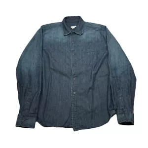 Fossil Denim Shirt Mens Medium Blue Chambray Button Up Long Sleeve - Picture 1 of 9