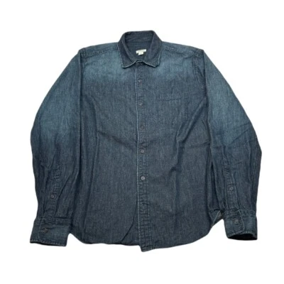 Fossil Denim Shirt Mens Medium Blue Chambray Button Up Long Sleeve - Image 1 of 4