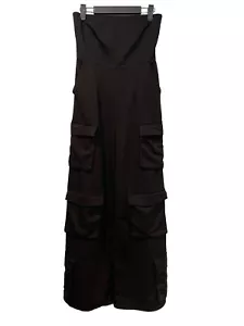Forever 21 Jumpsuit Womens Small Wide Leg Cargo Festival Streetwear Goth Grunge - Picture 1 of 8